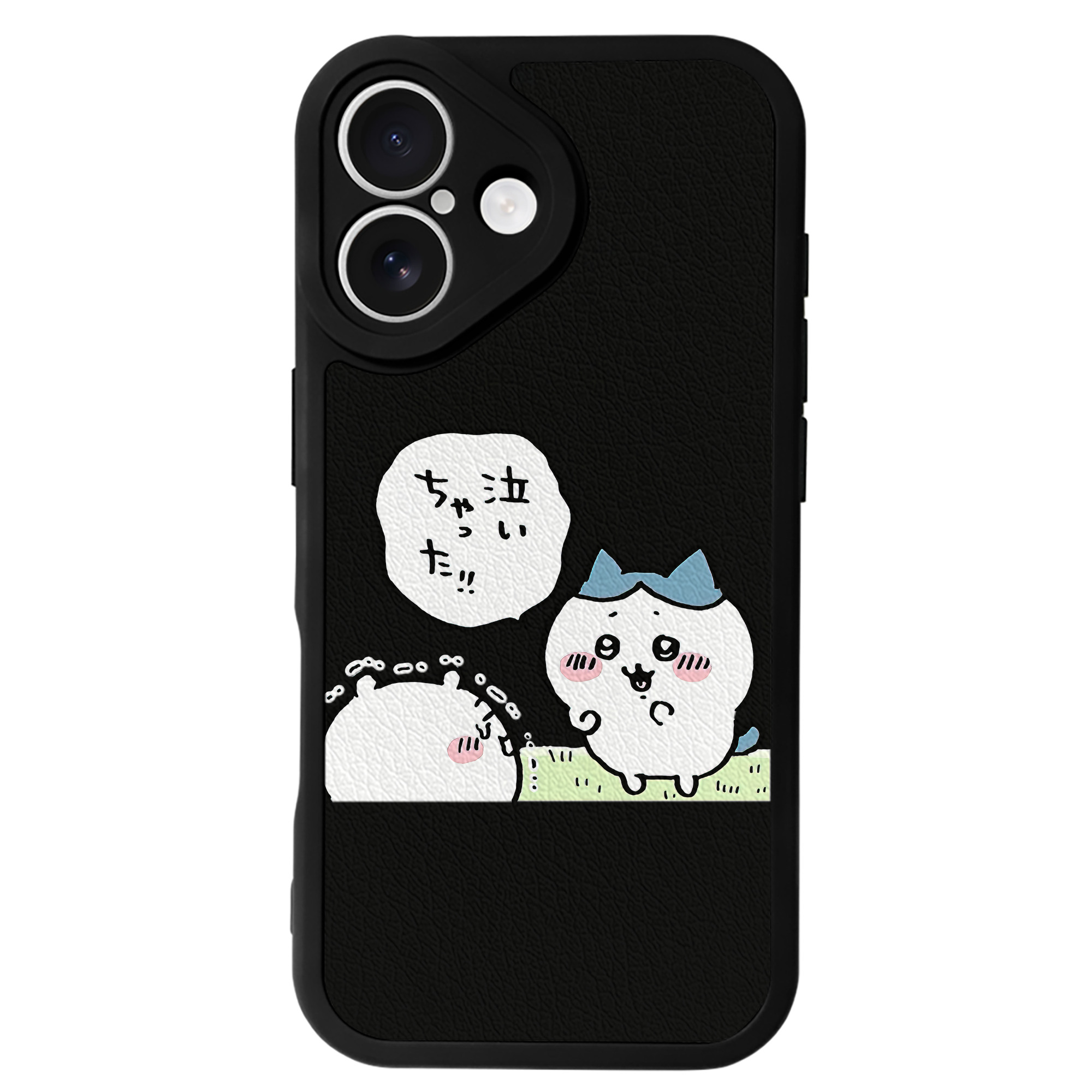 （画像用） ちいかわ ハチワレ Chii-kawa hachiware 【iPhone 16シリーズ対応】シリコンスマホケース（レザー調） 材質：シリコン